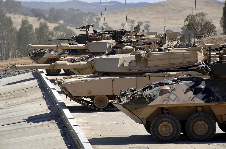 military, tanks, LAV-25, M1A1 Abrams MBT - desktop wallpaper