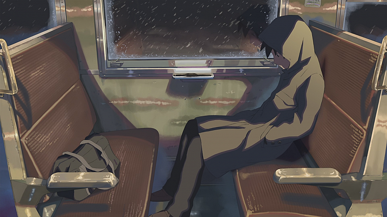 trains, Makoto Shinkai, lonely, 5 Centimeters Per Second, artwork, vehicles, anime, travel - desktop wallpaper
