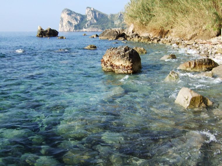 water, blue, landscapes, nature, stones, Italy, sea - desktop wallpaper