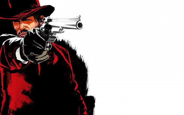 Red Dead Redemption, white background - desktop wallpaper