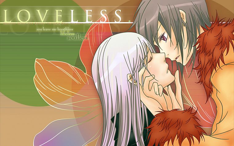 yaoi, Loveless, anime, anime boys, Ritsuka Aoyagi, Soubi Agatsuma, white hair, shounen-ai - desktop wallpaper