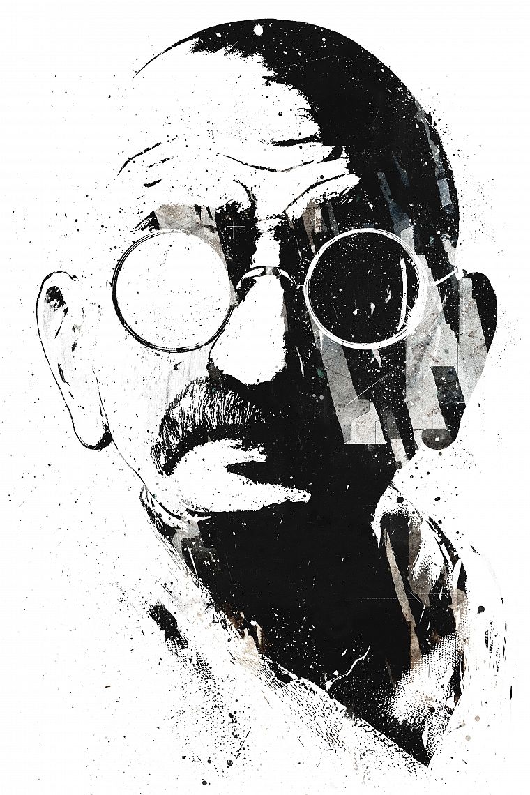 artistic, grunge, Gandhi, Alex Cherry - desktop wallpaper