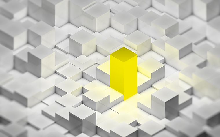yellow, cubes - desktop wallpaper