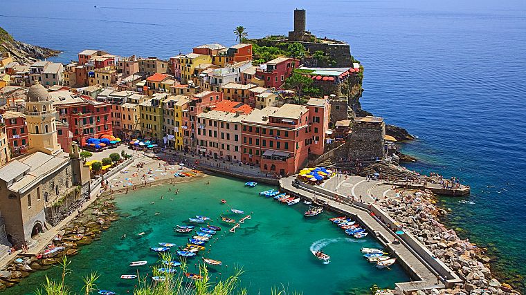 Italy, Cinque Terre, Vernazza, Liguria, Spezia - desktop wallpaper