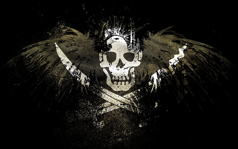 pirates, eagles, flags - desktop wallpaper