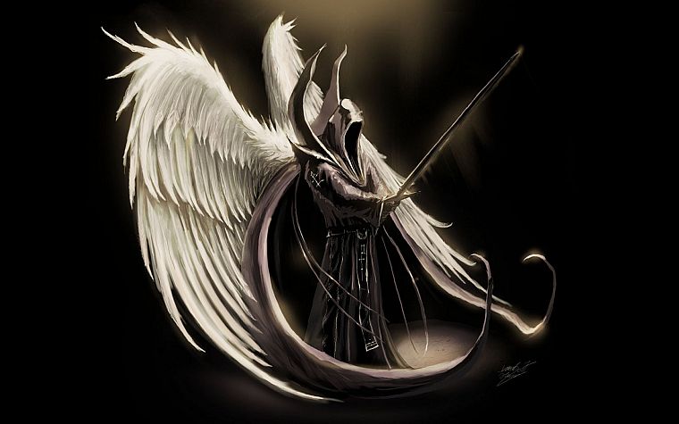 angels, fantasy, wings, death, Diablo, fantasy art, darkness, swords, Tyrael Archangel - desktop wallpaper
