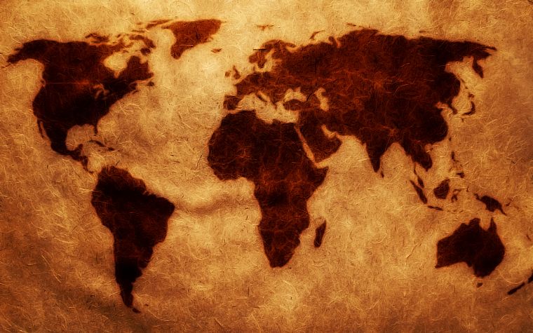 paper, brown, maps, world map - desktop wallpaper