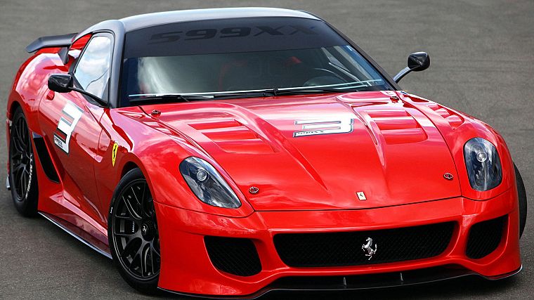red, cars, supercars, Ferrari 599XX, racing cars - desktop wallpaper
