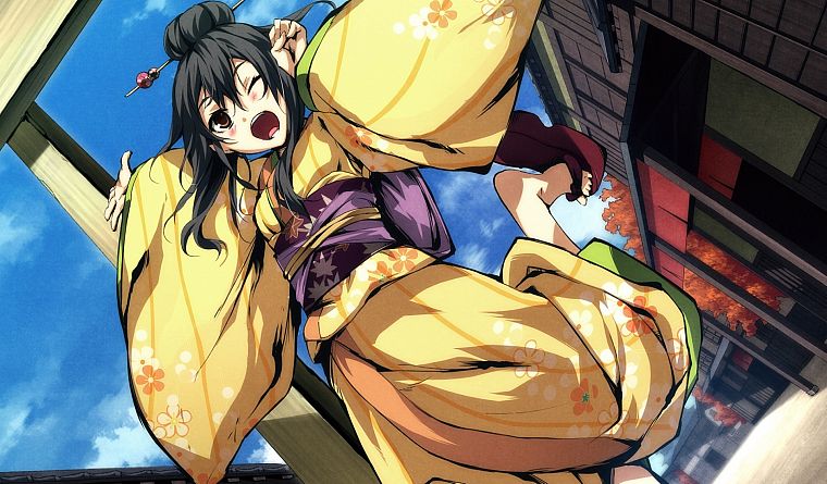 dress, kimono, visual novels, game CG, anime girls, Kajiri Kamui Kagura - desktop wallpaper