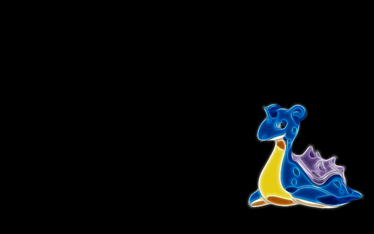 Pokemon, Fractalius, Lapras, simple background, black background - desktop wallpaper