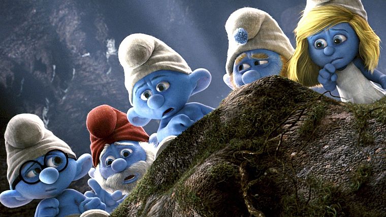 movies, The Smurfs, 3D, Papa Smurf, Smurfette - desktop wallpaper