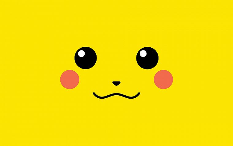 Pokemon, yellow, Pikachu, simple background - desktop wallpaper