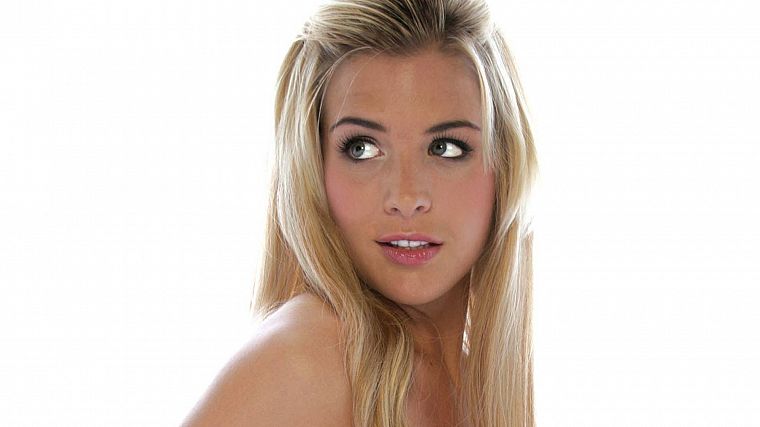 blondes, women, eyes, Gemma Atkinson - desktop wallpaper