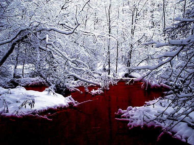 snow, blood, lakes - desktop wallpaper