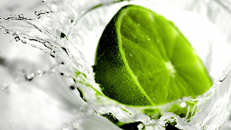 green, water, fruits, limes - desktop wallpaper