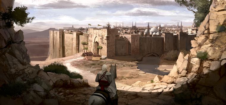 Assassins Creed, deserts, towns, Arabian - desktop wallpaper