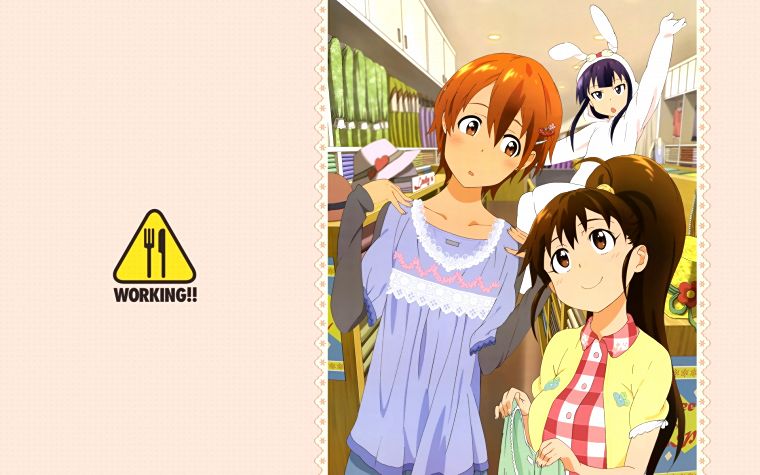 Working!! (Anime), Taneshima Popura, anime girls, Inami Mahiru - desktop wallpaper