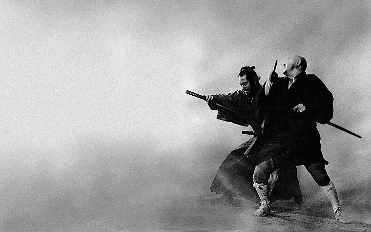 samurai, fog, swordsman - desktop wallpaper