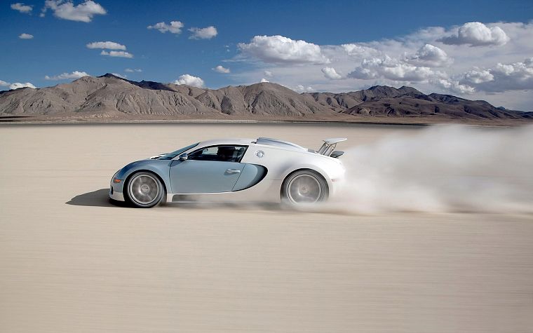 cars, deserts, Bugatti Veyron, vehicles, supercars, tires, side view - desktop wallpaper