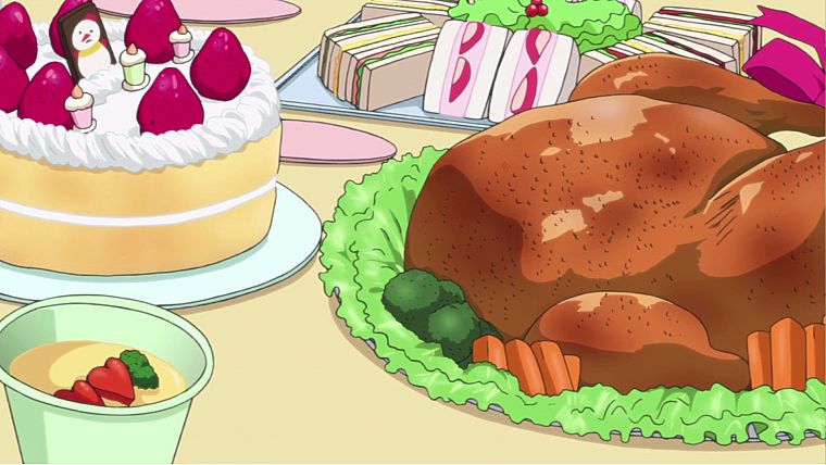 food, anime, Turkey bird, cakes - desktop wallpaper