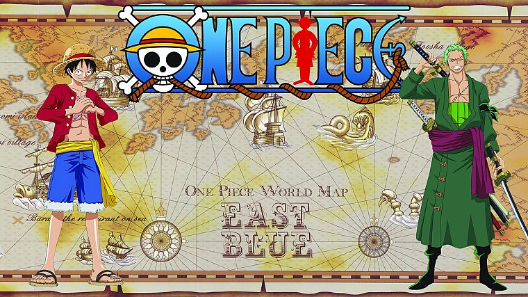 One Piece (anime), Roronoa Zoro, Monkey D Luffy - desktop wallpaper