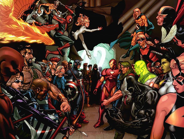 Iron Man, Spider-Man, Captain America, Daredevil, She Hulk, Invisible Woman, Marvel Comics, Mr. Fantastic, Civil War, Marvel - desktop wallpaper