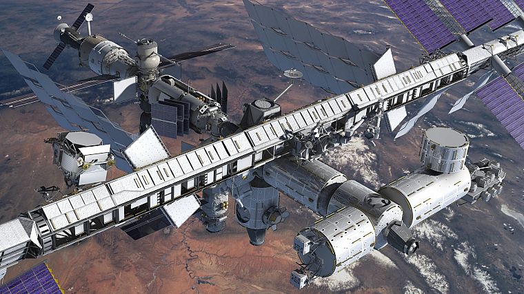 outer space, International Space Station - desktop wallpaper