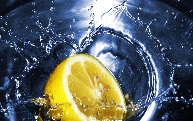 water, fruits, food, lemons - desktop wallpaper