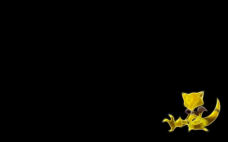Pokemon, Fractalius, Abra, black background - desktop wallpaper