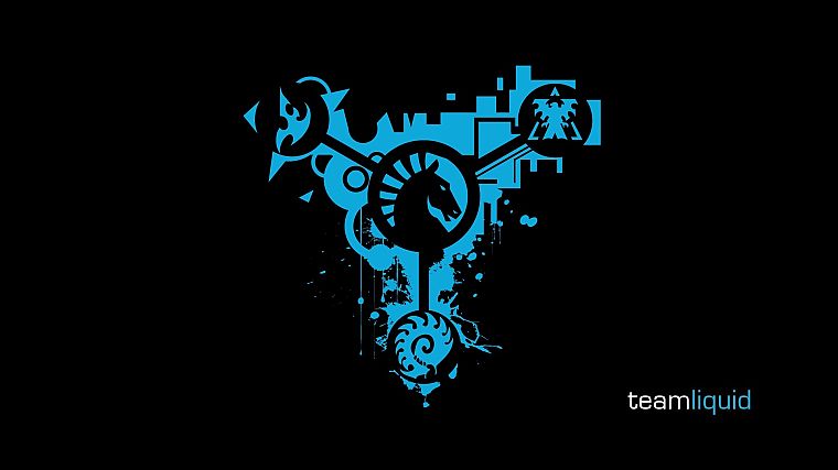 logos, Team Liquid, StarCraft II, black background - desktop wallpaper