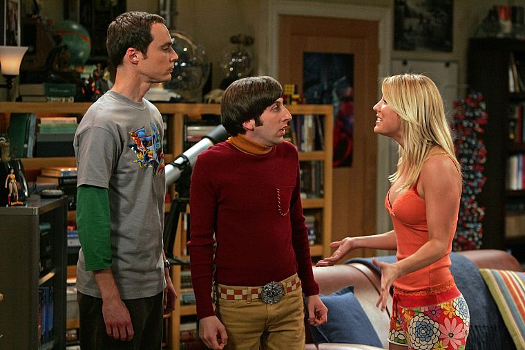 The Big Bang Theory (TV), Kaley Cuoco, Jim Parsons, Sheldon Cooper, Howard Wolowitz - desktop wallpaper
