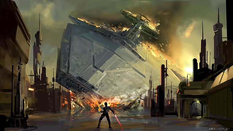 Star Wars, crash, spaceships, vehicles - desktop wallpaper