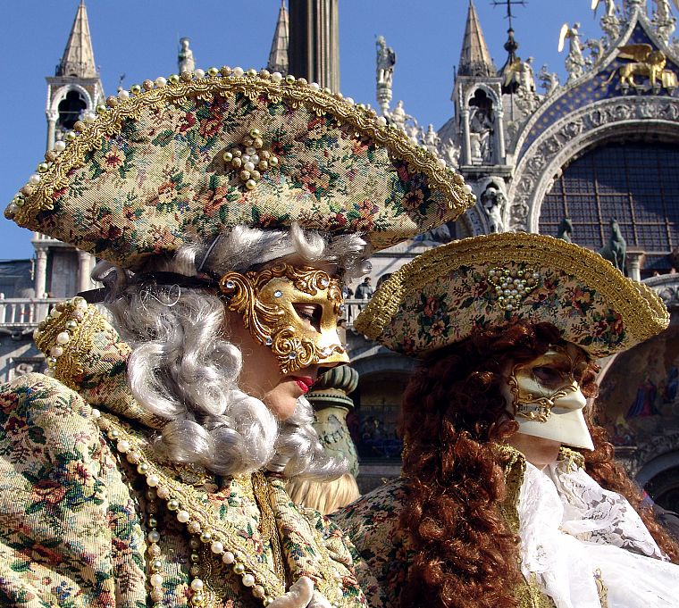 costume, Venice, carnivals, hats, Venetian masks - desktop wallpaper