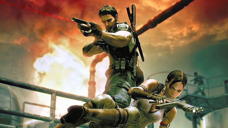 Resident Evil, Chris Redfield, Sheva Alomar - desktop wallpaper