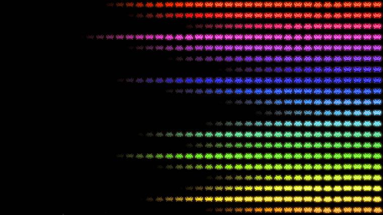 multicolor, patterns, Space Invaders - desktop wallpaper