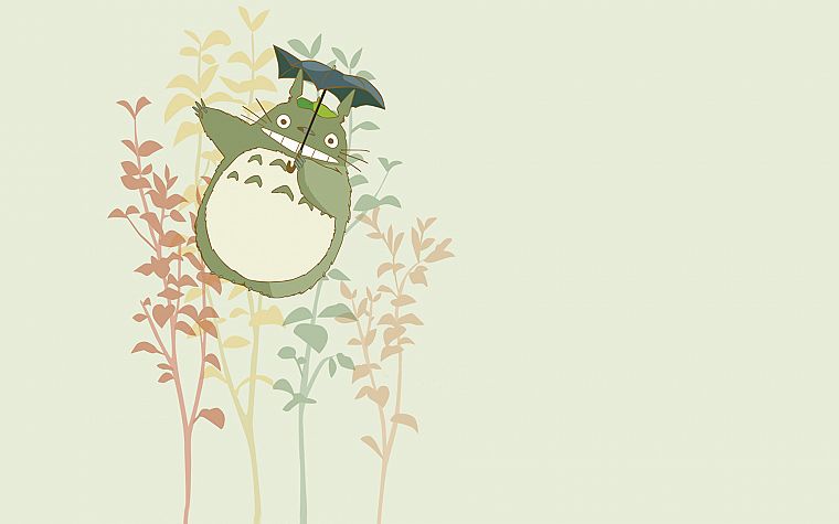 Hayao Miyazaki, Totoro, My Neighbour Totoro, simple background - desktop wallpaper