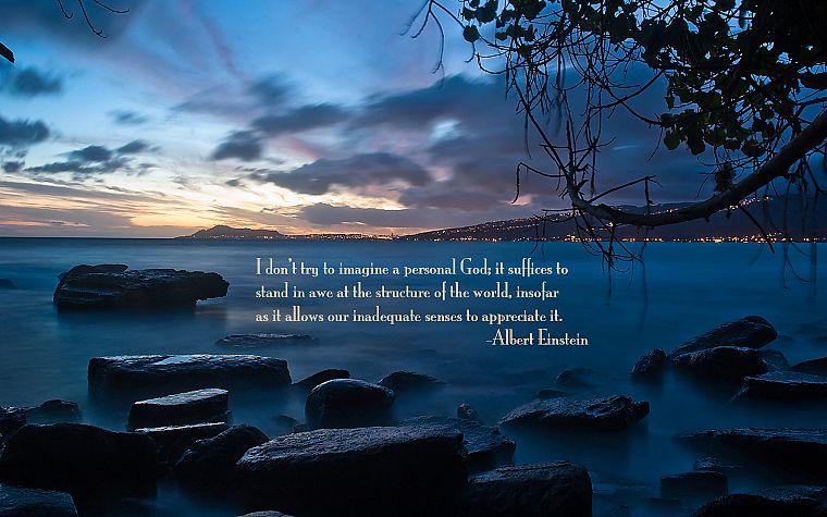 sunset, quotes, Earth, Albert Einstein - desktop wallpaper