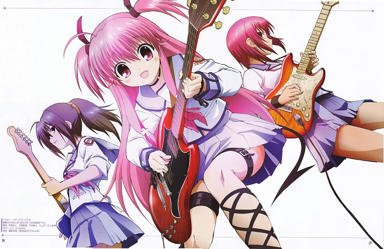Angel Beats!, bass, guitars, Hisako, Yui (Angel Beats), Girls Dead Monster, Iwasawa Masami - desktop wallpaper