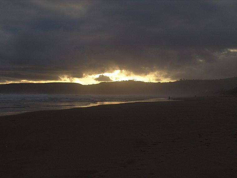 sunset, clouds, sand, beaches - desktop wallpaper