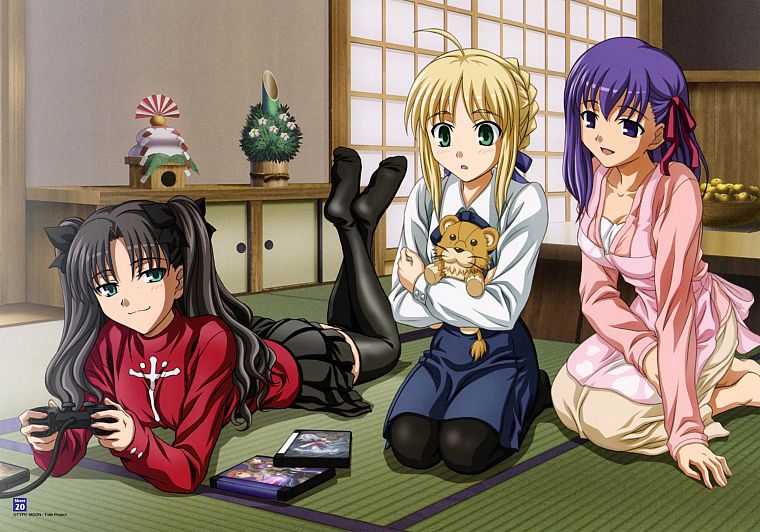 Fate/Stay Night, Tohsaka Rin, Type-Moon, Saber, Matou Sakura, Fate series - desktop wallpaper