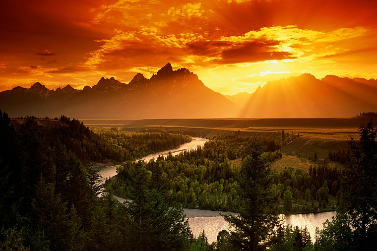 sunset, sunrise, mountains - desktop wallpaper