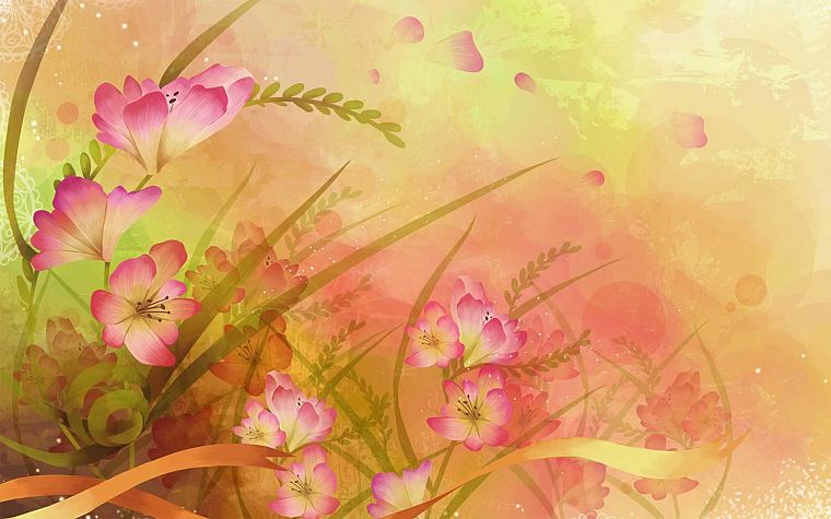 nature, flowers, illustrations - desktop wallpaper