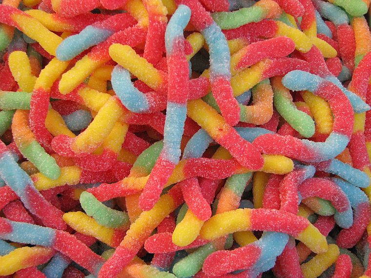 food, gummy worms - desktop wallpaper