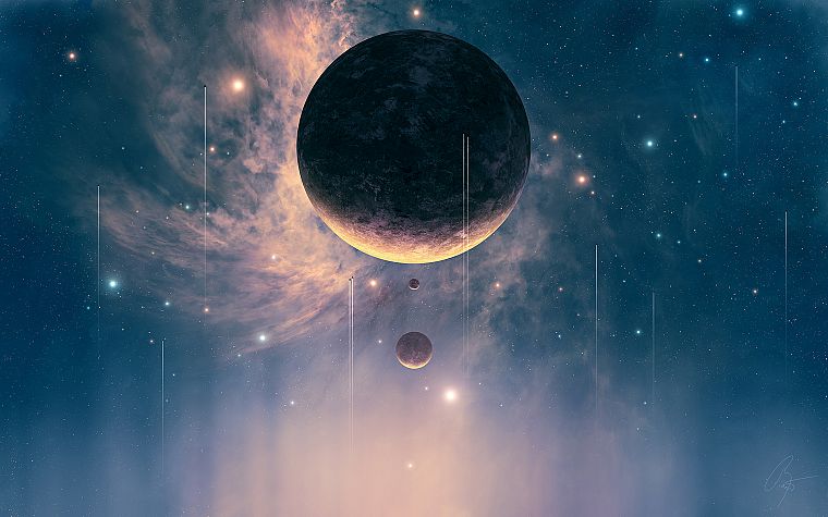 outer space, planets, digital art, artwork, JoeJesus, Josef Barton - desktop wallpaper