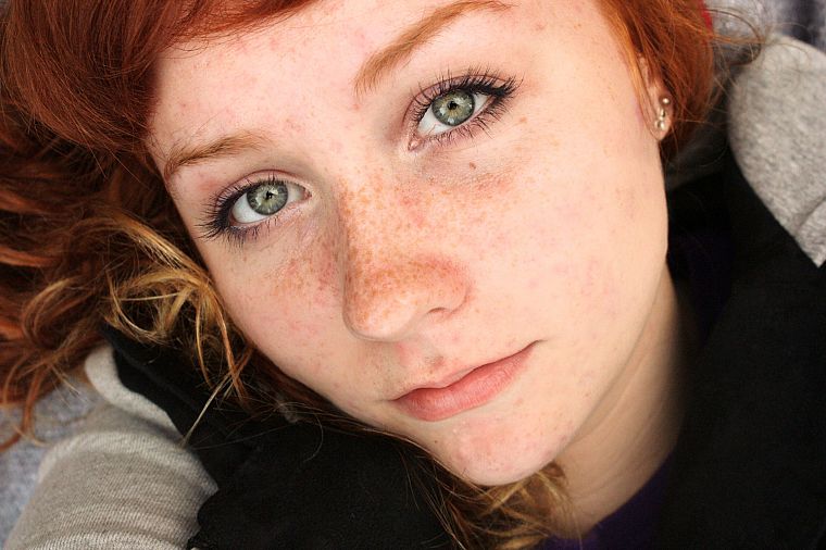 women, redheads, freckles, portraits - desktop wallpaper