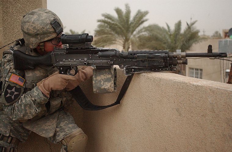 soldiers, army, military, M240 - desktop wallpaper