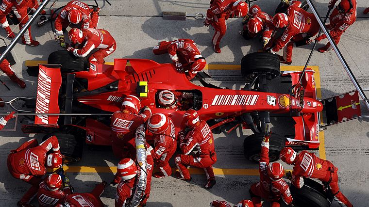 cars, Ferrari, Formula One, pit-crew - desktop wallpaper