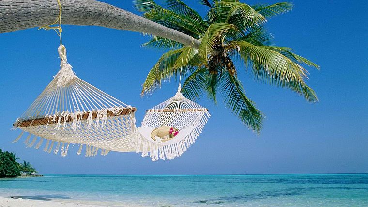 Maldives, hammock - desktop wallpaper
