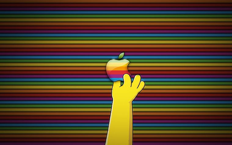 multicolor, Apple Inc., The Simpsons, stripes - desktop wallpaper
