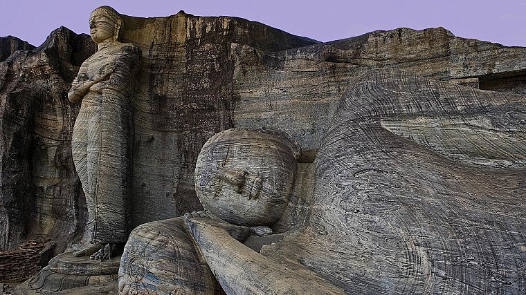 stones, Buddha, Buddhism, sleeping, statues, Sri Lanka - desktop wallpaper